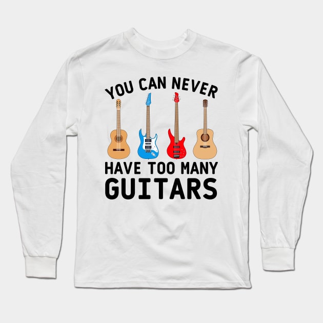 Guitar bass acoustic classic electric Long Sleeve T-Shirt by Cute Tees Kawaii